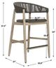 Uttermost® Dermott Cerused Wheat Wooden Outdoor Counter Stool-2