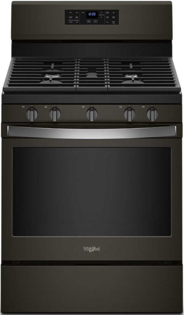 Whirlpool® 30" Fingerprint Resistant Black Stainless Freestanding Gas Range-0