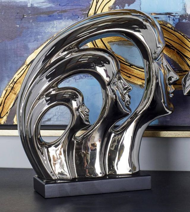 Deco Marche Silver Face Sculpture-3
