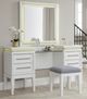 Liberty Furniture Reflections 3-Piece Gray/Pearl White/Rhinestone Vanity Table Set-1