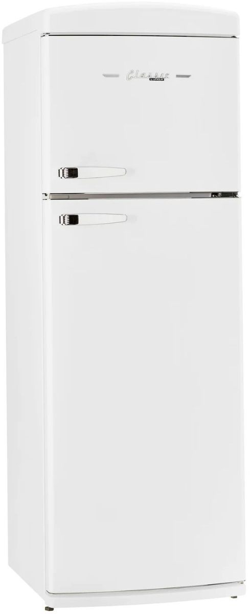 Unique® Appliances Classic Retro 24" 11 Cu. Ft. Marshmallow White Counter Depth Top Freezer Refrigerator-1