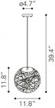 Zuo® Opulence Aluminum Ceiling Lamp-3