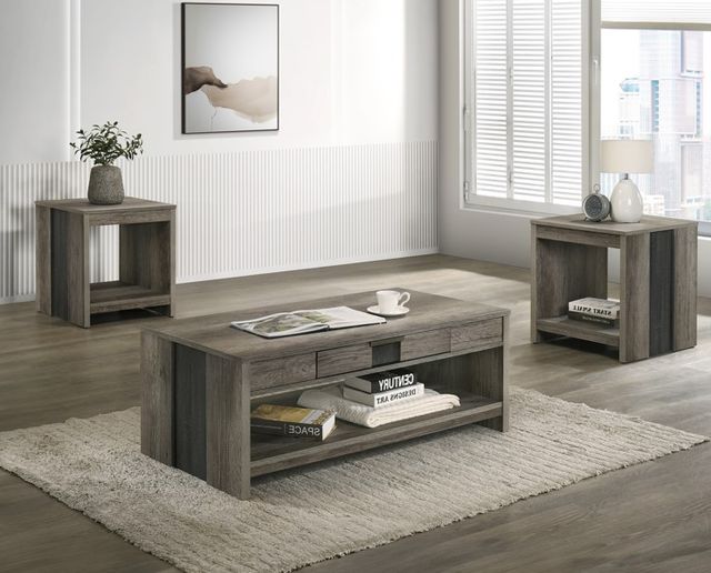 Crown Mark Rangley 3-Piece Brown/Gray Occasional Table Set-1