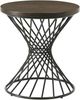 Elements International Terri Brown End Table with Black Base-0