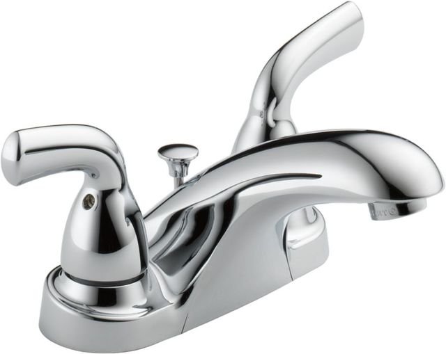 Delta Foundations® Chrome 2-Handle Blade Centerset Bathroom Faucet-0