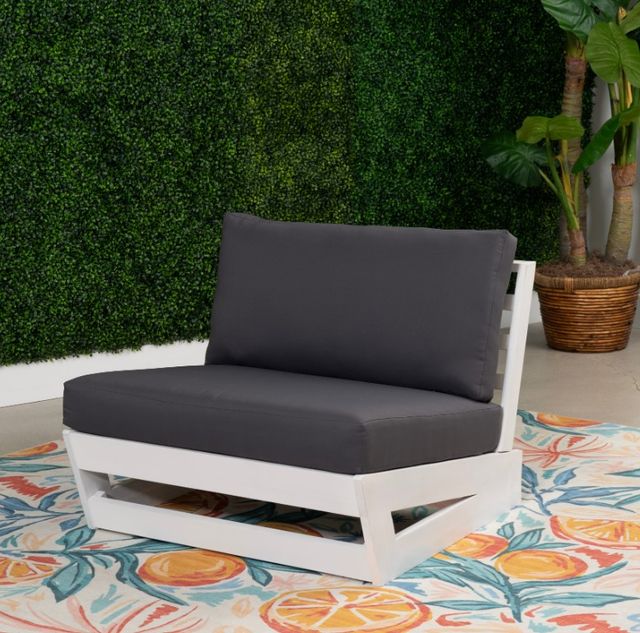 Linon Bluffton Gray/White Acacia/Fabric Outdoor Chair-1