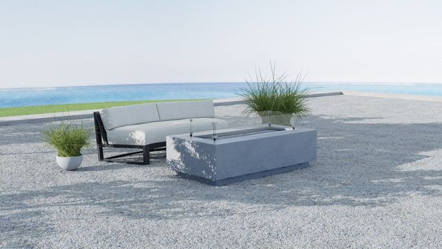 Sunset West Bazaar Gravelstone Glass Fiber Reinforced Concrete Rectangular Outdoor Fire Table-2