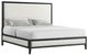 Elements International Versailles Contemporary Black/White King Upholstered Panel Bed-0