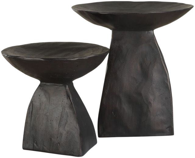 Uttermost® Shadow 2-Piece Matte Dark Brown Pedestal Bowl Set-3