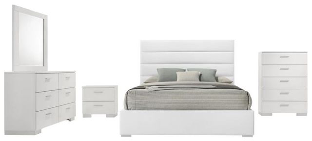 Coaster® Felicity 5-Piece White Eastern King Bedroom Set -0