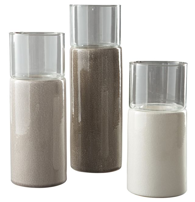 Signature Design by Ashley® Deus 3-Piece Gray Candle Holder Set-0