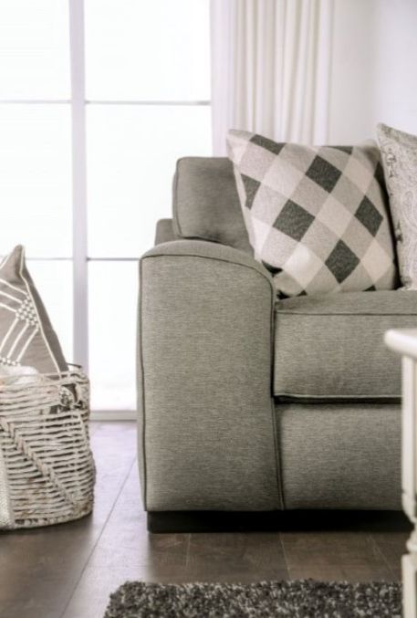 Furniture of America® Newry Gray Sofa-3