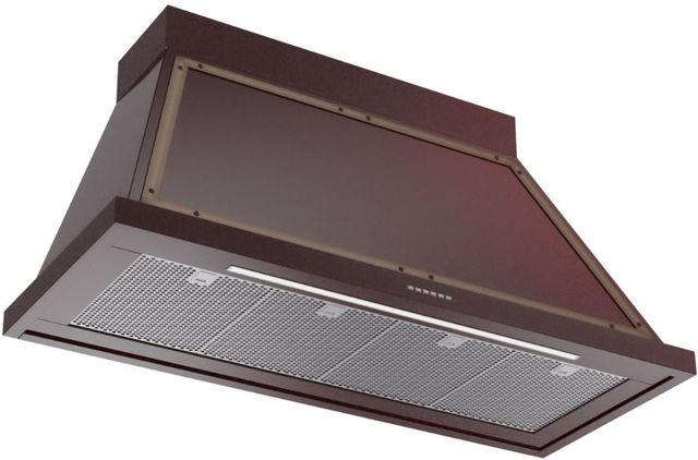 Ilve® Nostalgie II Noblesse 48" Burgundy Wall Mounted Range Hood with Burnished Trim-1
