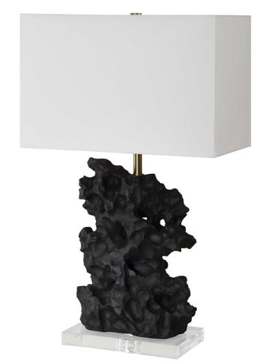 Uttermost® Basalt Black Stone Table Lamp-3