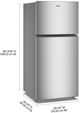 Whirlpool® 30" 19.2 Cu. Ft. Fingerprint Resistant Stainless Steel Finish Top Freezer Refrigerator with Total Coverage Cooling-1