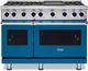 Viking® 7 Series 48" Alluvial Blue Pro Style Liquid Propane Range with 12" Reversible Griddle-0