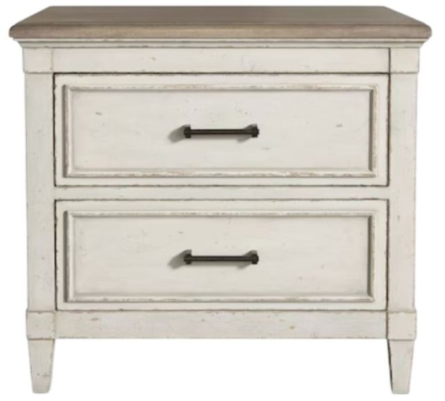 Bassett® Furniture Bella Aged Whitestone Wood Top Nightstand-0