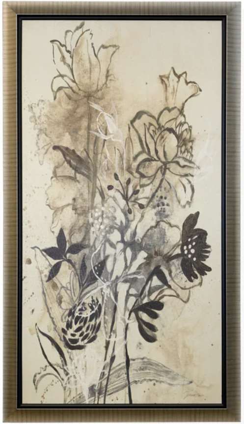 Stylecraft Brooding Bouquet II Dark Gray/Gray/White Wall Art -0
