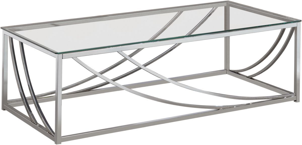 Coaster® Lille Glass Top Chrome Rectangular Coffee Table Accents