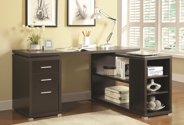 Coaster® Yvette Cappuccino L-Shape Office Desk-2