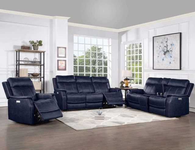 Steve Silver Co. Valencia Ocean Blue Dual Power Recliner-2