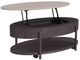 Elements International Nica 3-Piece White Occasional Table with Brown Base Set-1