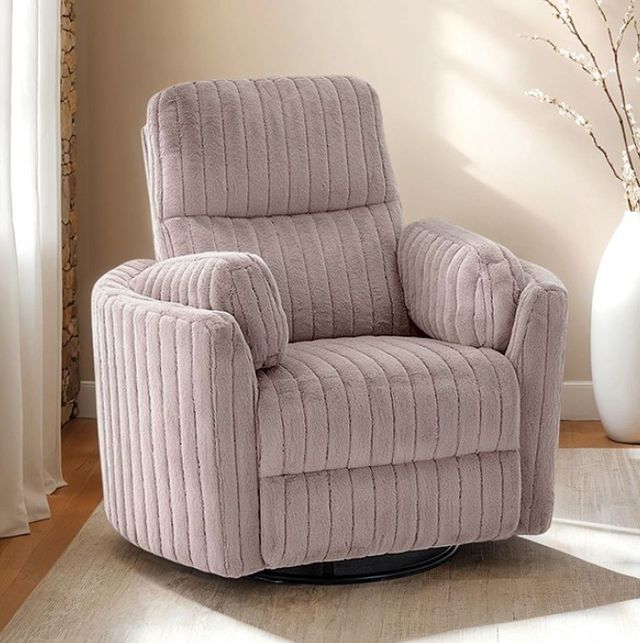 Furniture of America® Belper Taupe Power Glider Recliner with Swivel-1