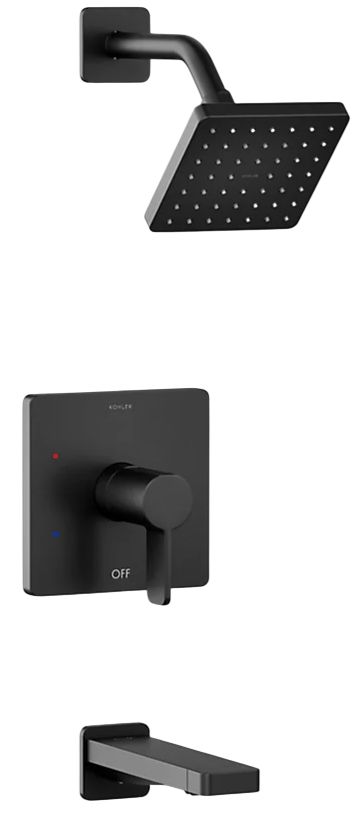 KOHLER® Parallel® Rite-Temp® Matte Black 2.5 GPM Bath and Shower Trim Kit-0