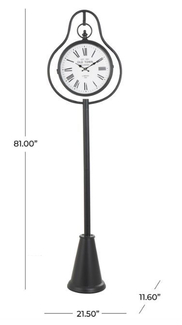 Deco Marche Black 81" Metal Clock-3