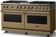 Viking® 5 Series 60" Golden Hour Pro Style Dual Fuel (NG) Range with Brushed Brass Trim-2