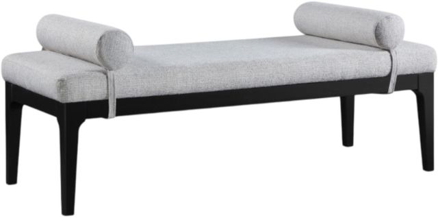 Meridian Furniture Priscilla Gray/Black Upholstered Bench-0