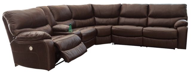 Signature Design by Ashley® Family Circle 3-Piece Dark Brown Curved Power Reclining Sectional