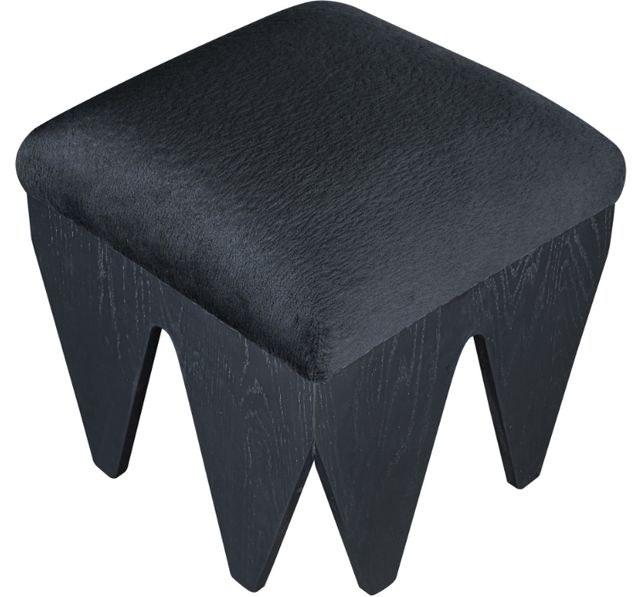Meridian Furniture Altair Black Velour Fur Fabric Upholstered Bench-2