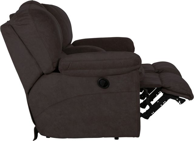 Catnapper® Reyes Chocolate Reclining Lay Flat Console Loveseat with Storage and Cupholders-3