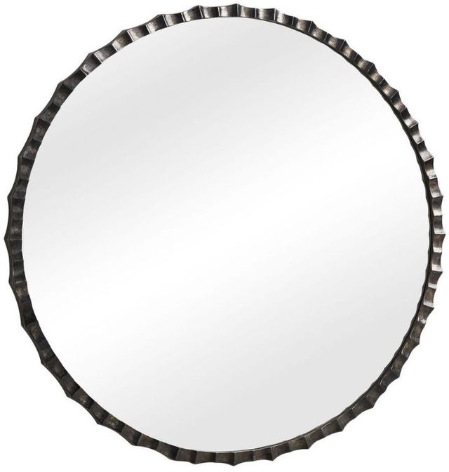 Uttermost® Grander Charcoal Round Mirror-0