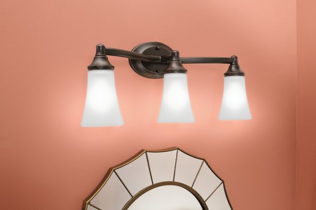 Moen® Eva™ Oil Rubbed Bronze Three Globe Bath Light-1
