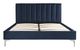 Mazin Furniture Melina Navy Blue Queen Upholstered Platform Bed-3