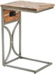 Crestview Collection Bengal Manor Coleman Brown C Side Table with Silver Base-0