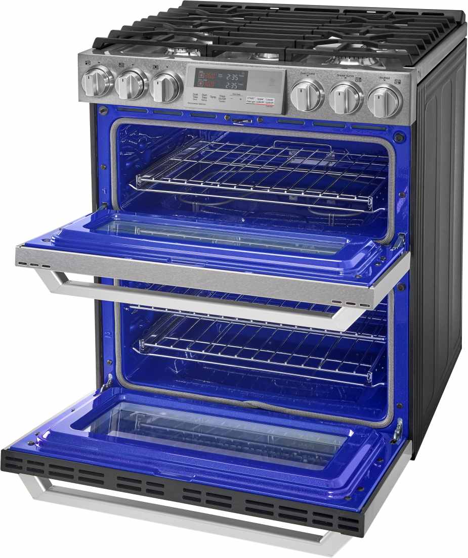 LG Signature 30" Textured Steel Slide In Dual Fuel Range - Thumbnail 3