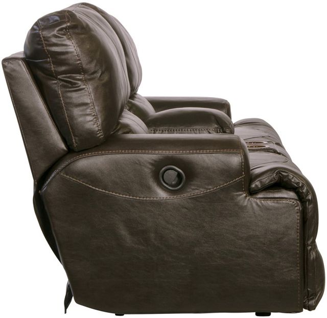 Catnapper® Wembley Steel Leather Lay Flat Reclining Console Loveseat-4