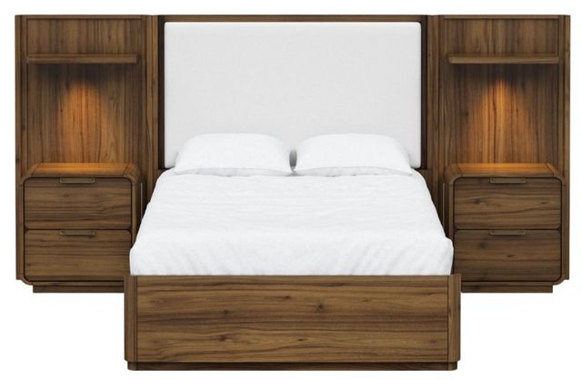 Bernards Westfield Walnut Queen Upholstered Wall Bed-1