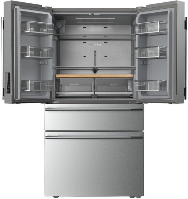 KitchenAid® 36" 29.51 Cu. Ft. PrintShield™ Stainless Steel French Door Refrigerator  with Interior Water and Ice and FreshChill™ Full-Width Refrigerated Drawer-1