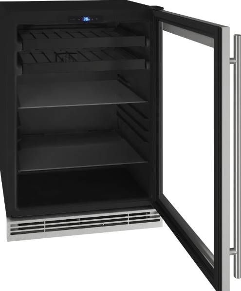 U-Line® 24" 5.5 Cubic Feet Black Beverage Center-1