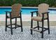 Signature Design by Ashley® Fairen Trail 2-Piece Black/Driftwood Polyethylene/Stainless Steel Outdoor Tall Barstool-1