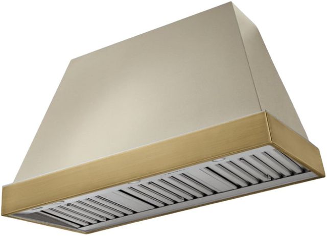 AGA Euclid 48" Fawn Wall Mounted Range Hood  with Antique Brass Trim-0
