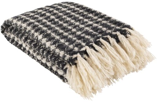 Surya Boris Charcoal 50"x60" Throw Blanket-1