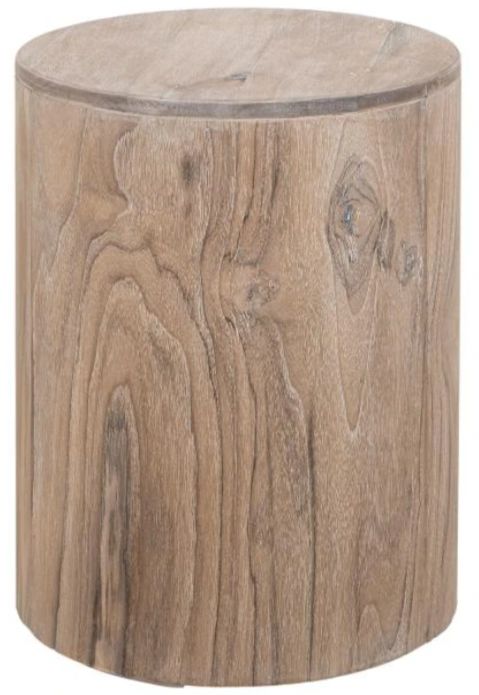 International Furniture Direct Balam Stained White Chairside Table-0