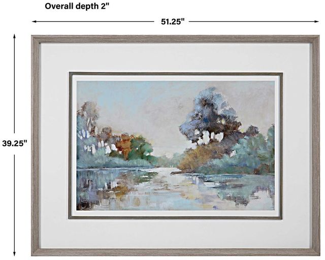 Uttermost® Morning Lake Watercolor White Oak Framed Print-2