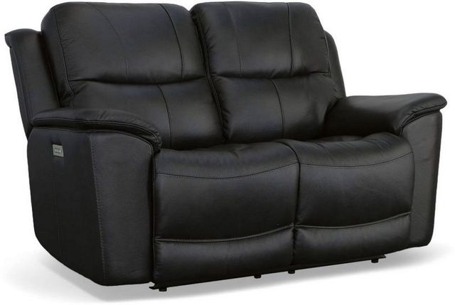 Flexsteel® Cade Black Power Reclining Loveseat with Power Headrests and Lumbar-0