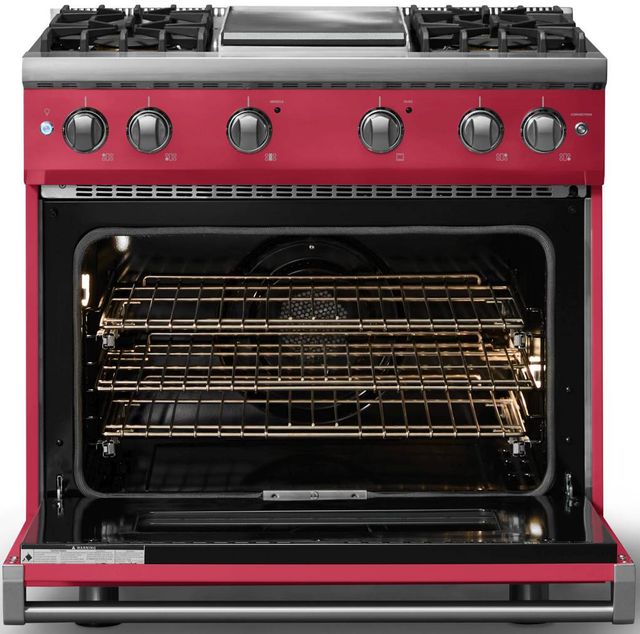 Viking® 5 Series 36" Valentine Pro Style Gas (LP) Range with Polished Chrome Trim-1